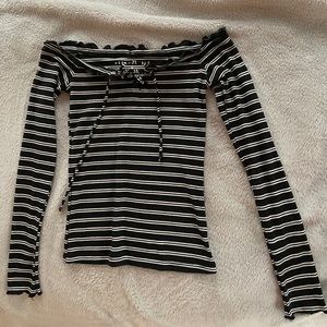 Striped off-the-shoulder top